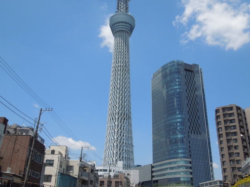 スカイツリー運河クルーズからの景色（日中）