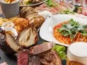 和牛と道産牛の肉寿司食べ比べと牛ヒレの炭焼きブッチャーズプレートのシェフズパーティープラン＋黒ビール込み120分飲み放題（全12品）